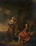 Double portrait painting of Arthur Wolfe and his wife Anne - Thomas Hickey — artwork view
