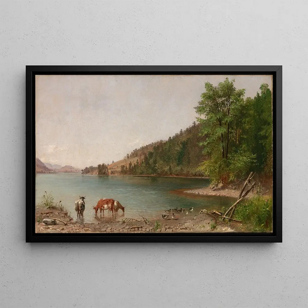Small Landscape Painting - Thomas Hicks — framed artwork on a wall