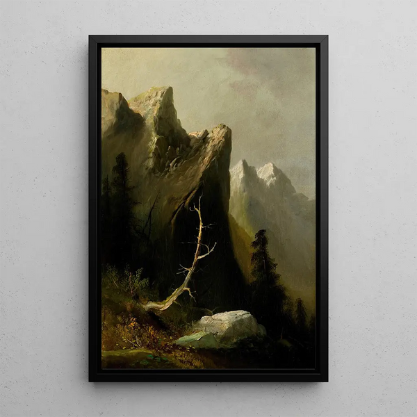Indian Rock Blue Mountains - Thomas Hill — framed artwork on a wall