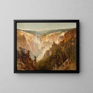 Le Grand Canyon de Yellowstone - Thomas Hill — framed artwork on a wall