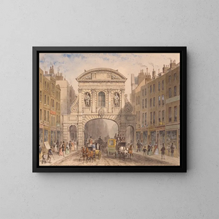 Temple Bar - Thomas Hosmer Shepherd — framed artwork on a wall
