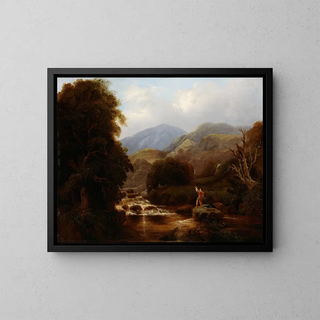 The mountain stream - Thomas James Mulvany — framed artwork on a wall