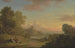 Imaginary landscape painting with a traveler and figures overlooking Baiae Bay - Thomas Jones — artwork view