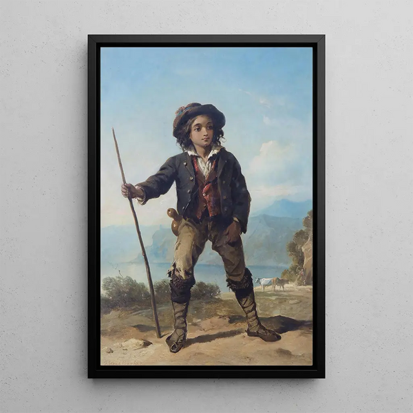 The shepherd boy - Thomas Jones Barker — framed artwork on a wall