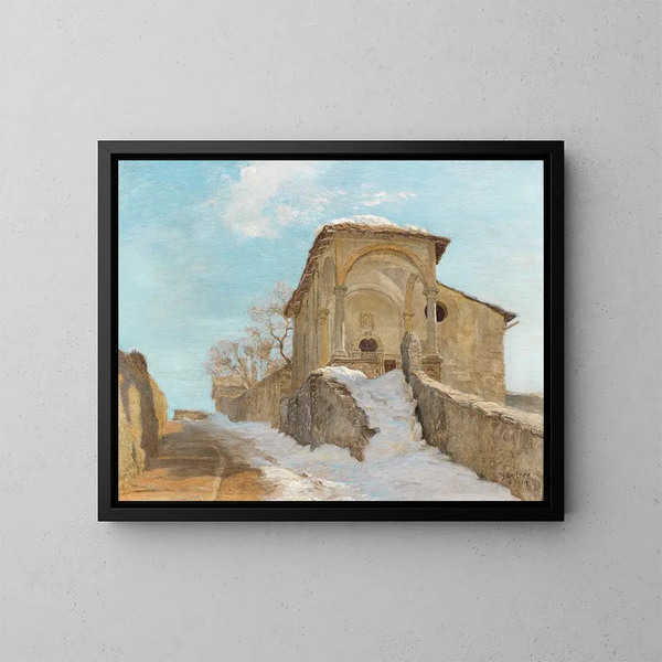 Chapel in Winter - Thomas Leitner — framed artwork on a wall
