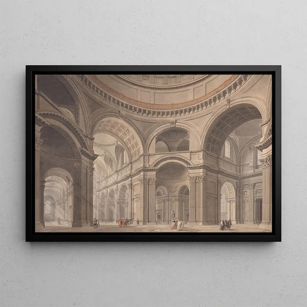Interior of St. Paul's Cathedral - Thomas Malton the Younger — framed artwork on a wall