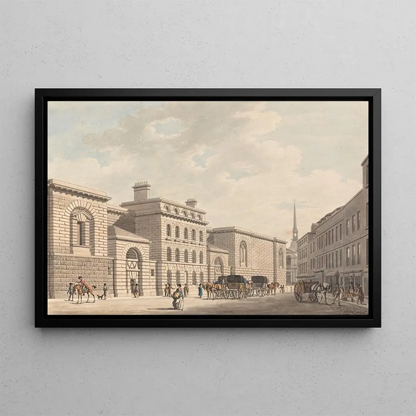 Newgate Painting - Thomas Malton the Younger — framed artwork on a wall