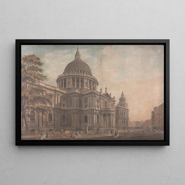 La façade nord de Saint-Paul - Thomas Malton le Jeune — framed artwork on a wall