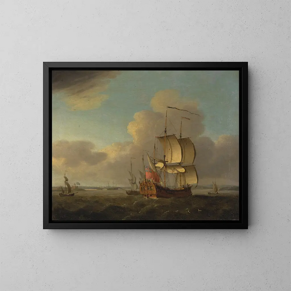 Navigation dans l'estuaire de la Tamise - Thomas Mellish — framed artwork on a wall