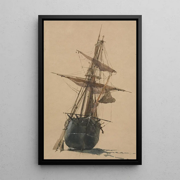Fished Boat - Thomas Miles Richardson — framed artwork on a wall