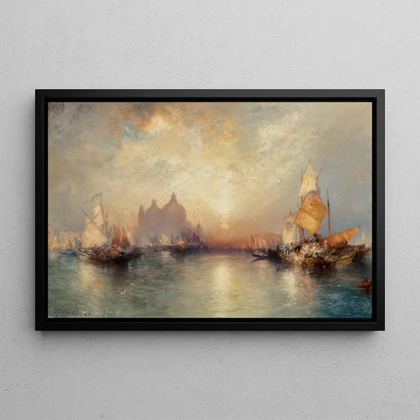 Entrance of the Grand Canal, Venice - Thomas Moran — framed artwork on a wall