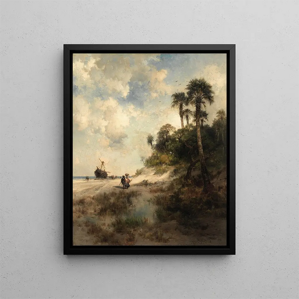 Île de Fort George en Floride - Thomas Moran — framed artwork on a wall