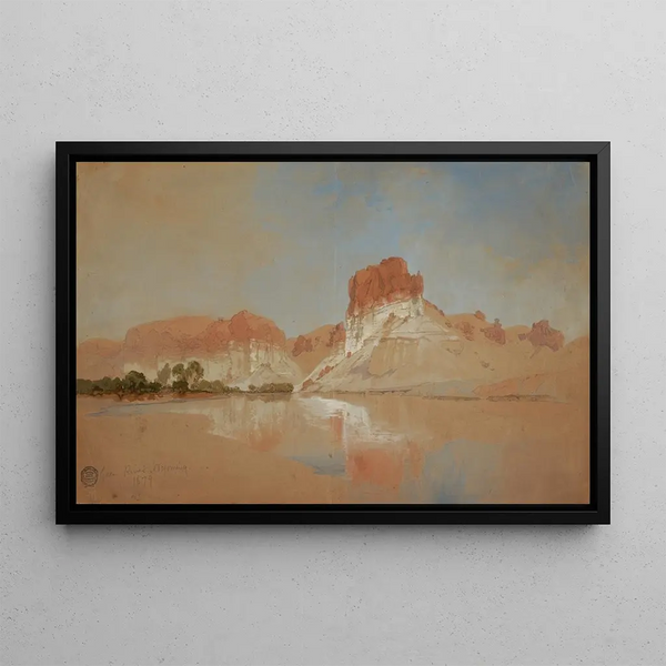 Rivière Verte, Wyoming Territory - Thomas Moran — framed artwork on a wall