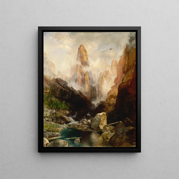 Brouillard dans le canyon de Kanab, Utah - Thomas Moran — framed artwork on a wall