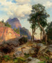 Mountain Lion Painting in the Grand Canyon Den - Thomas Moran — artwork view
