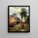 Mountain Lion Painting in the Grand Canyon Den - Thomas Moran — framed artwork on a wall