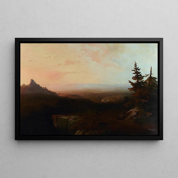 Mountain Scene Painting - Thomas Moran — framed artwork on a wall