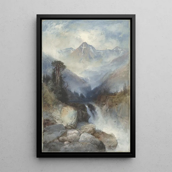 Mountain of the Holy Cross - Thomas Moran — framed artwork on a wall