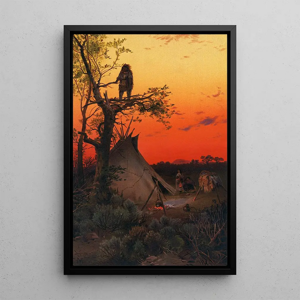 Observation Camp Ute Utah 1881 - Thomas Moran — framed artwork on a wall