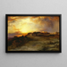 Pueblo painting at sunset Laguna - Thomas Moran — framed artwork on a wall