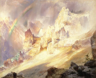 Rainbow Painting above Yellowstone Grand Canyon - Thomas Moran — artwork view