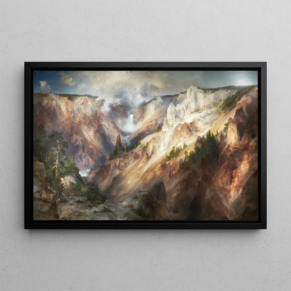Le Grand Canyon de Yellowstone - Thomas Moran — framed artwork on a wall