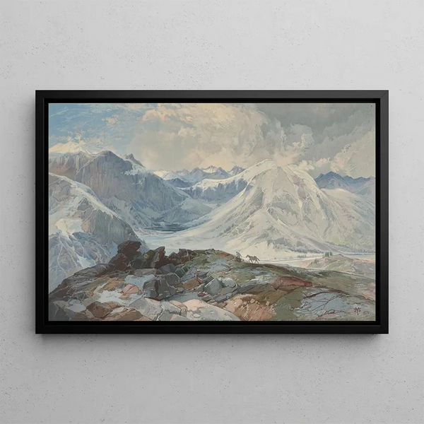 The Mosquito Trail, Colorado Rockies, altitude 12,000 feet - Thomas Moran — framed artwork on a wall