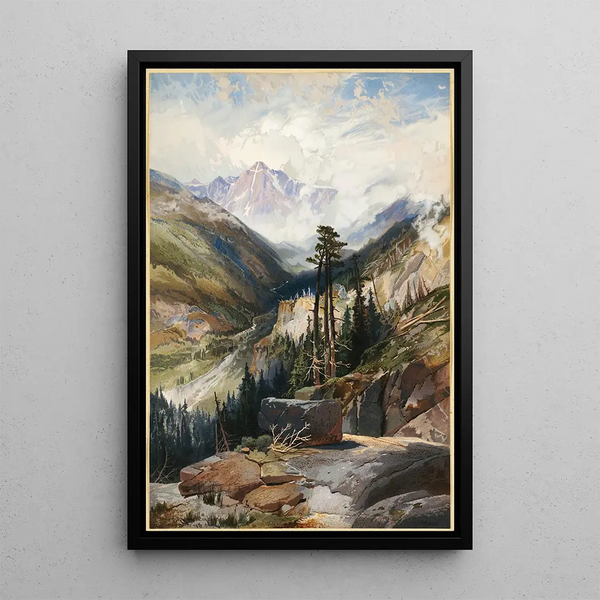 The Mountain of the Holy Cross Colorado - Thomas Moran — framed artwork on a wall
