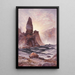Les Tours de Tower Falls Yellowstone - Thomas Moran — framed artwork on a wall