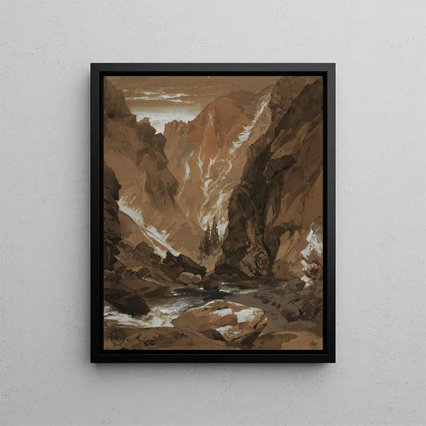 Gorges de Toltec, Colorado - Thomas Moran — framed artwork on a wall