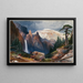 the Waterfalls of the Tower and Sulfur Mountain, Yellowstone - Thomas Moran — framed artwork on a wall