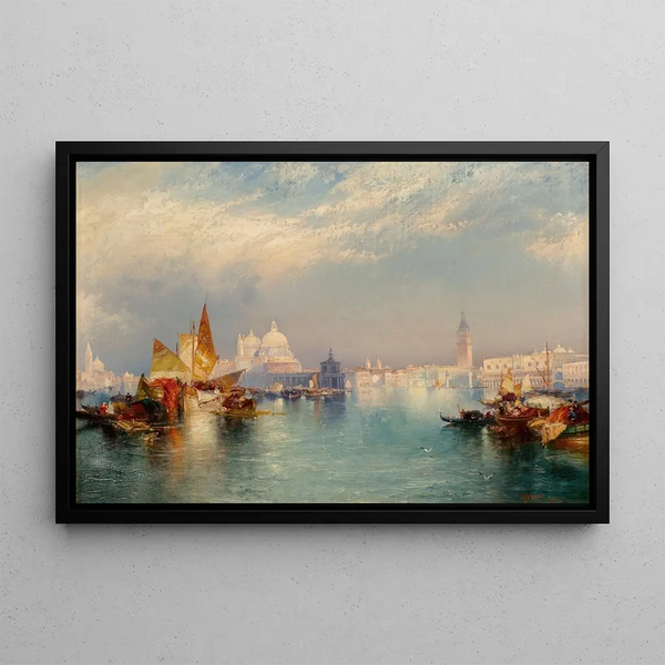 Venetian Scene - Thomas Moran — framed artwork on a wall