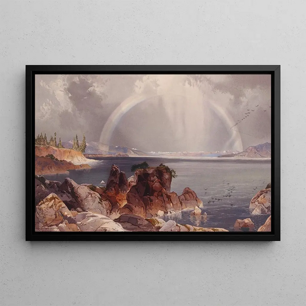Yellowstone Lake Painting - Thomas Moran — framed artwork on a wall