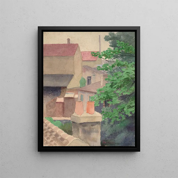 Toits de Saint-Cloud - Thomas Pollock Anshutz — framed artwork on a wall
