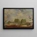 View of a country house in Gloucestershire, garden view with picnic in the foreground - Thomas Robins the Elder — framed artwork on a wall