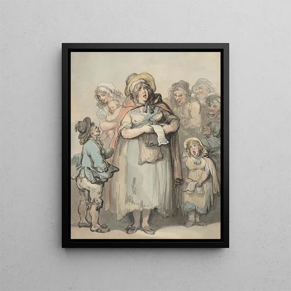 Les chanteurs de ballades - Thomas Rowlandson — framed artwork on a wall