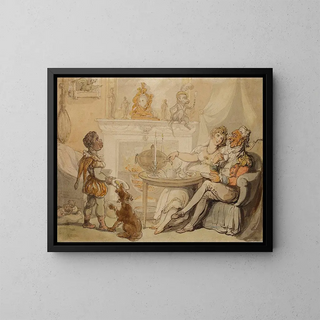 The Tea Ceremony - Thomas Rowlandson — framed artwork on a wall