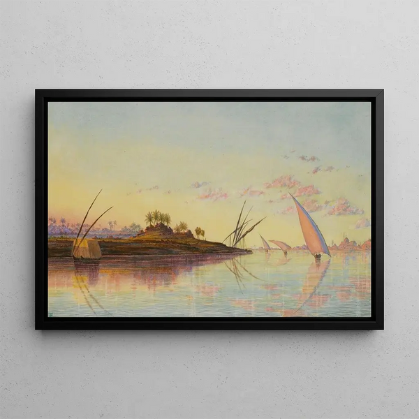 View of the Nile near Cairo, Egypt - Thomas Seddon — framed artwork on a wall