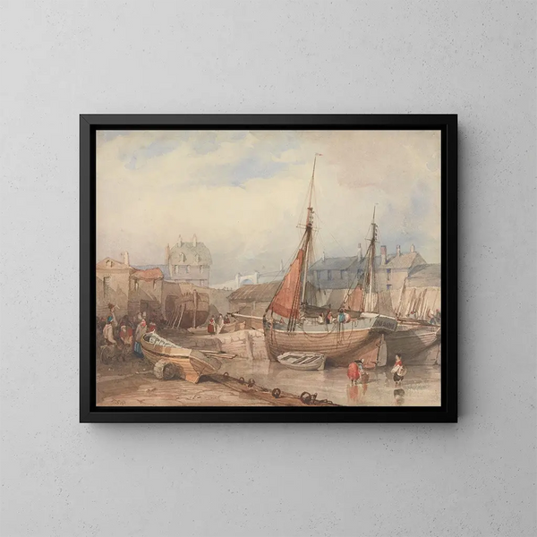 Crique des moutons, Plymouth - Thomas Sewell Robins — framed artwork on a wall