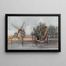 A boat passing a windmill and farm buildings - Thomas Shotter Boys — framed artwork on a wall
