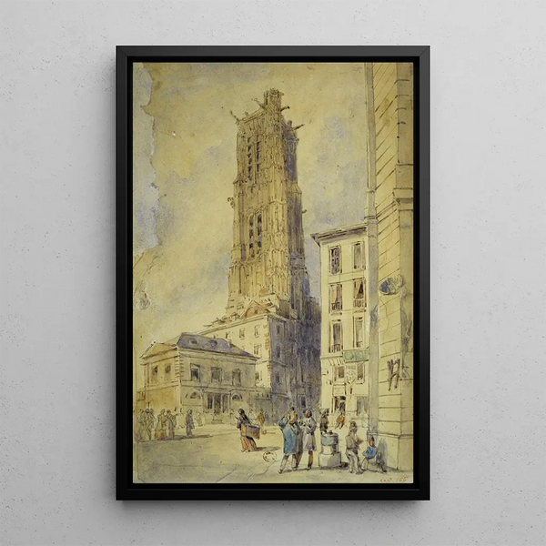 La Tour Saint-Jacques avant son dégagement - Thomas Shotter Boys — framed artwork on a wall