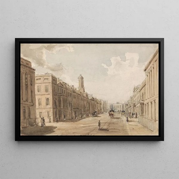 Regent Street Painting from Piccadilly from Waterloo Place - Thomas Shotter Boys — framed artwork on a wall