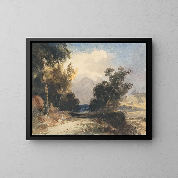 View near Arundel Castle - Thomas Shotter Boys — framed artwork on a wall