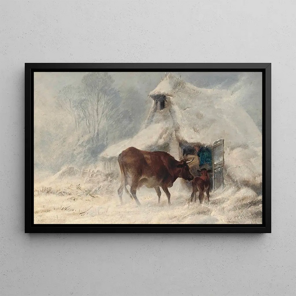 A Frosty Morning - Thomas Sidney Cooper — framed artwork on a wall