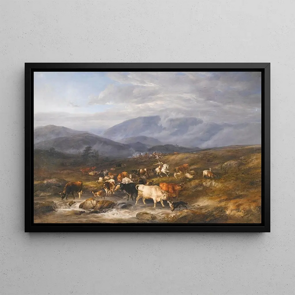 An intercepted raid, Ettrick Shepherd - Thomas Sidney Cooper — framed artwork on a wall