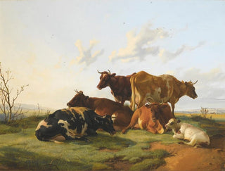 Livestock grazing in the Canterbury meadows - Thomas Sidney Cooper — artwork view
