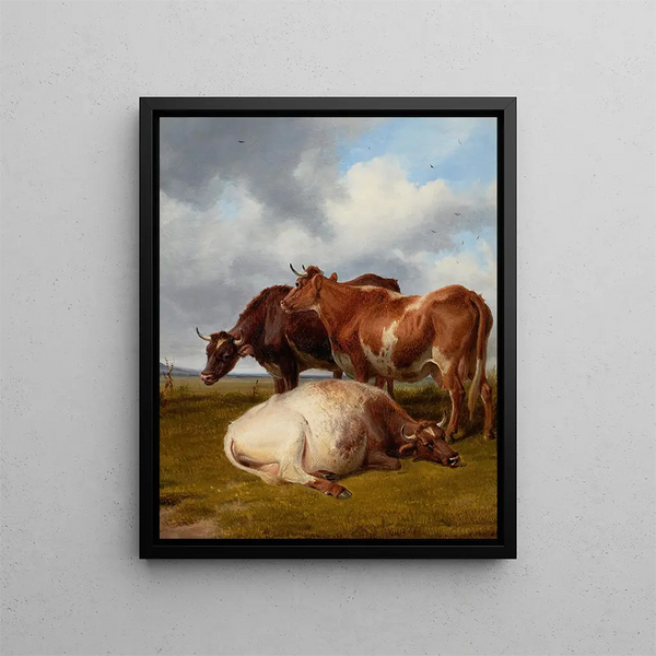 Pasture of Livestock - Thomas Sidney Cooper — framed artwork on a wall