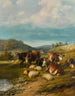 Bovins et moutons à un point d'eau - Thomas Sidney Cooper — artwork view