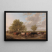 Traversée d'un ruisseau en banlieue de Canterbury - Thomas Sidney Cooper — framed artwork on a wall