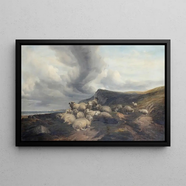 Herds - Thomas Sidney Cooper — framed artwork on a wall
